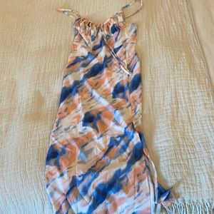 Shein white and blue pastel slip dress